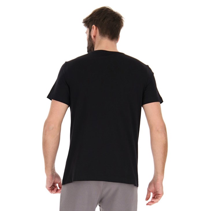 Camiseta Lotto Tee Losanga V Hombre Negras | KP848484S4