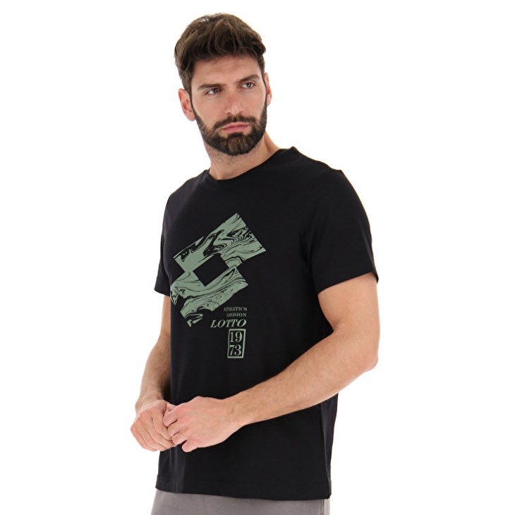 Camiseta Lotto Tee Losanga V Hombre Negras | KP848484S4