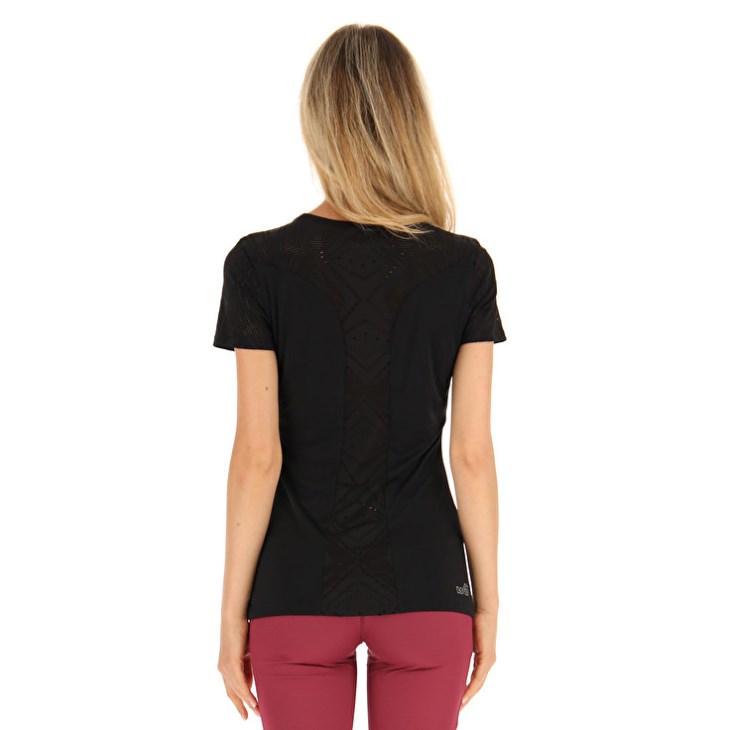 Camiseta Lotto Workout W Mujer Negras | IH762886C2
