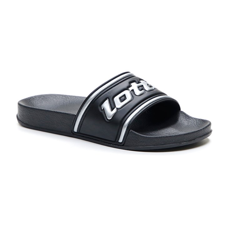 Chanclas Lotto Midway IV W Mujer Negras Plateadas | SF516841I2