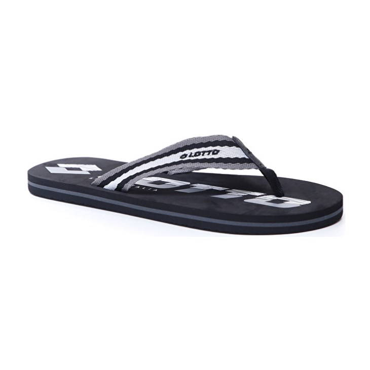 Chancletas Lotto Nevis Hombre Negras Plateadas | AT265226Q1