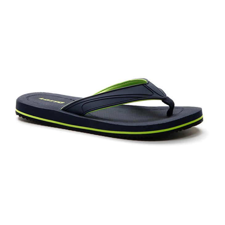 Chancletas Lotto Paros Hombre Negras Verde | FW556625M3