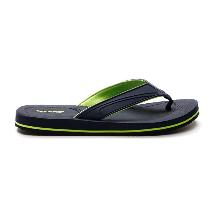 Chancletas Lotto Paros Hombre Negras Verde | FW556625M3