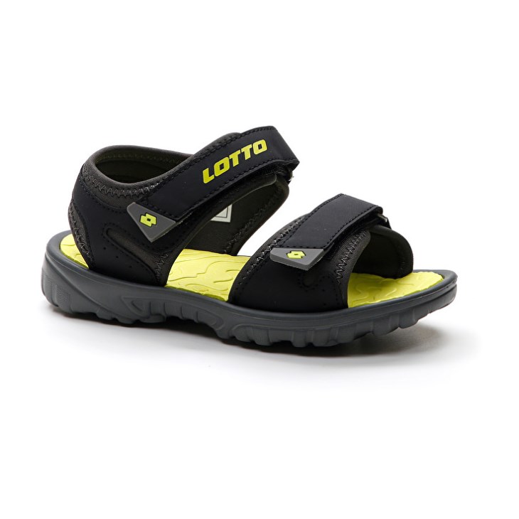 Sandalias Lotto Las Rochas 1 CL Niños Negras Amarillo | XI292299Q4
