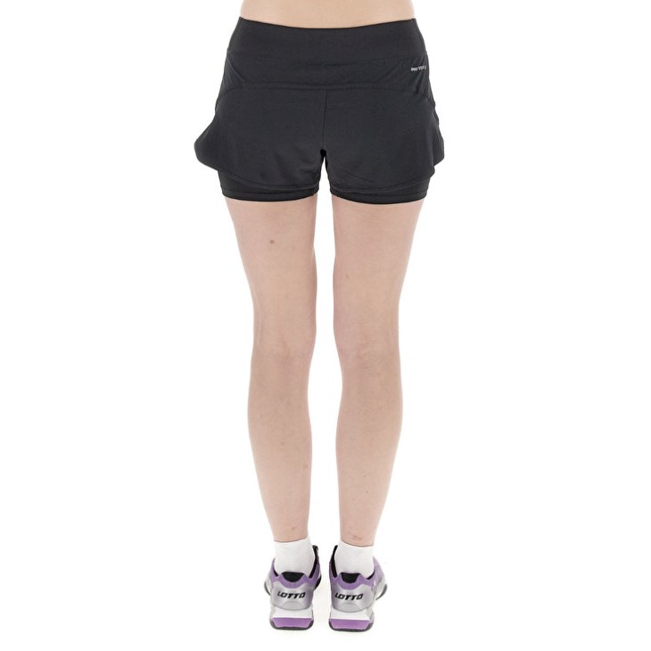 Short Lotto Tech W I D4 Mujer Negras | KZ429982B8