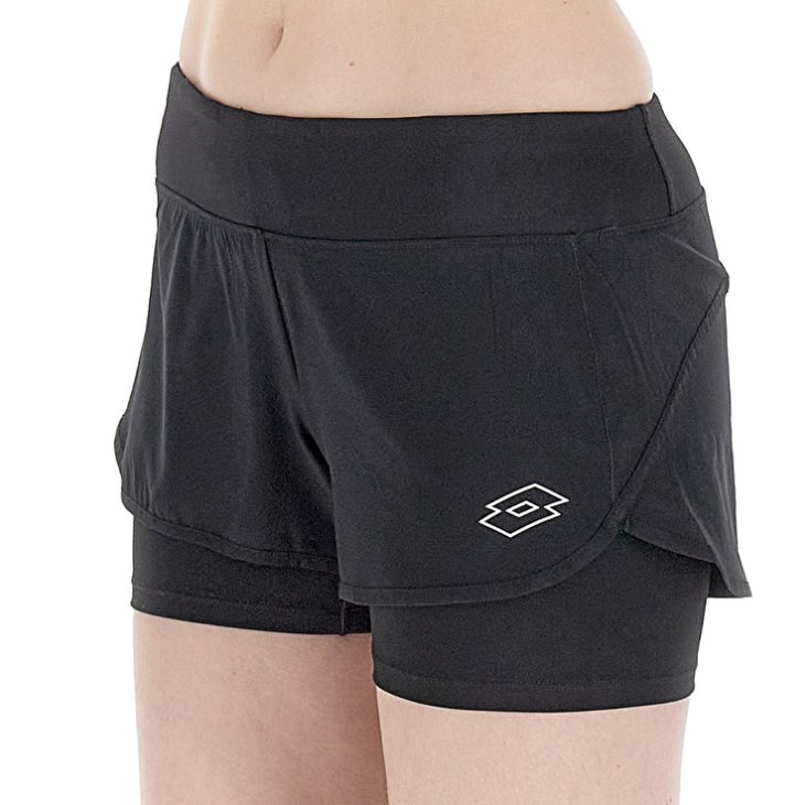Short Lotto Tech W I D4 Mujer Negras | KZ429982B8