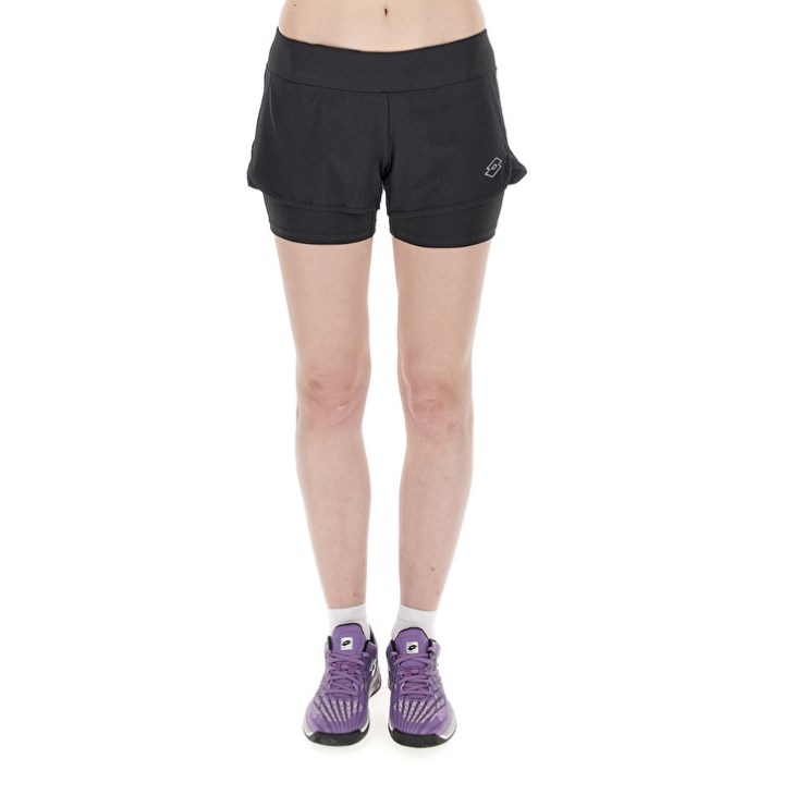 Short Lotto Tech W I D4 Mujer Negras | KZ429982B8