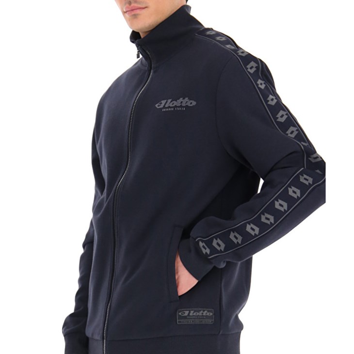 Sudadera Lotto Athletica Due IV Zip FZ PL Hombre Azul Marino Azules | BM569436Z4