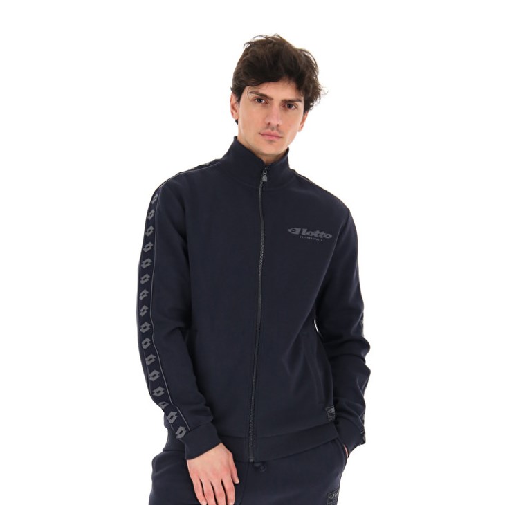 Sudadera Lotto Athletica Due IV Zip FZ PL Hombre Azul Marino Azules | BM569436Z4