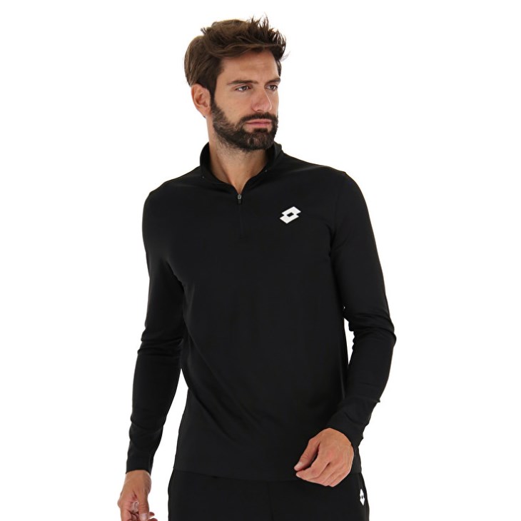 Sudadera Lotto MSP Sports Zip Hz Hombre Negras | JF478067R6