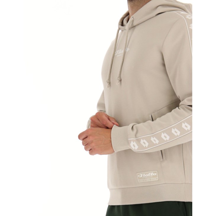 Sudadera con Capucha Lotto Athletica Due V Sweat HD Hombre Beige | ZE493139R6