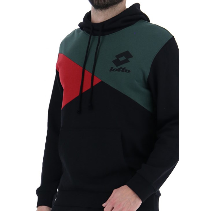 Sudadera con Capucha Lotto Athletica LG III Sweat HD FL Hombre Negras | PU551435D4