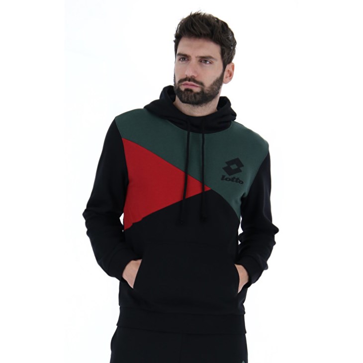 Sudadera con Capucha Lotto Athletica LG III Sweat HD FL Hombre Negras | PU551435D4