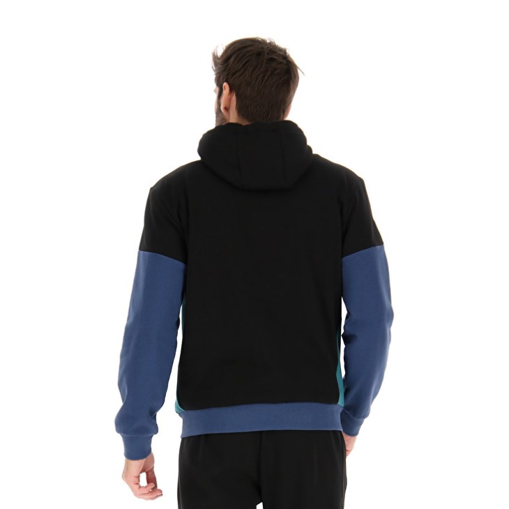 Sudadera con Capucha Lotto Athletica Plus II Sweat FZ HD Hombre Negras Azul Marino | DE877007W4