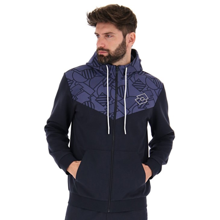 Sudadera con Capucha Lotto Athletica Prime Zip Sweat FZ Hombre Azul Marino Azules Moradas | ST826652P5