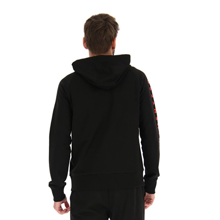 Sudadera con Capucha Lotto Logo Uno Sweat FZ HD Hombre Negras | ST535743V8