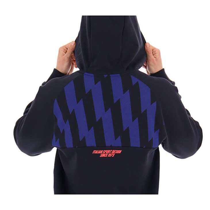 Sudadera con Capucha Lotto Logo VI Sweat HD FL Hombre Negras Azules | WM860446H0