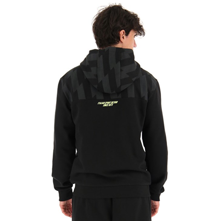 Sudadera con Capucha Lotto Logo VI Zip FZ HD FL Hombre Negras | EJ990649L8