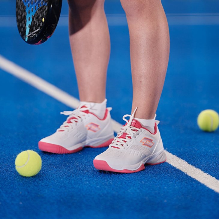Zapatillas De Padel Lotto Superrapida 400 V W Mujer Blancas Rojas | ZK338063K2