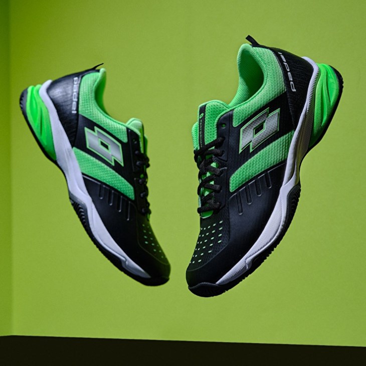Zapatillas De Padel Lotto Superrapida 400 IV Hombre Negras Verde | FR187348N2