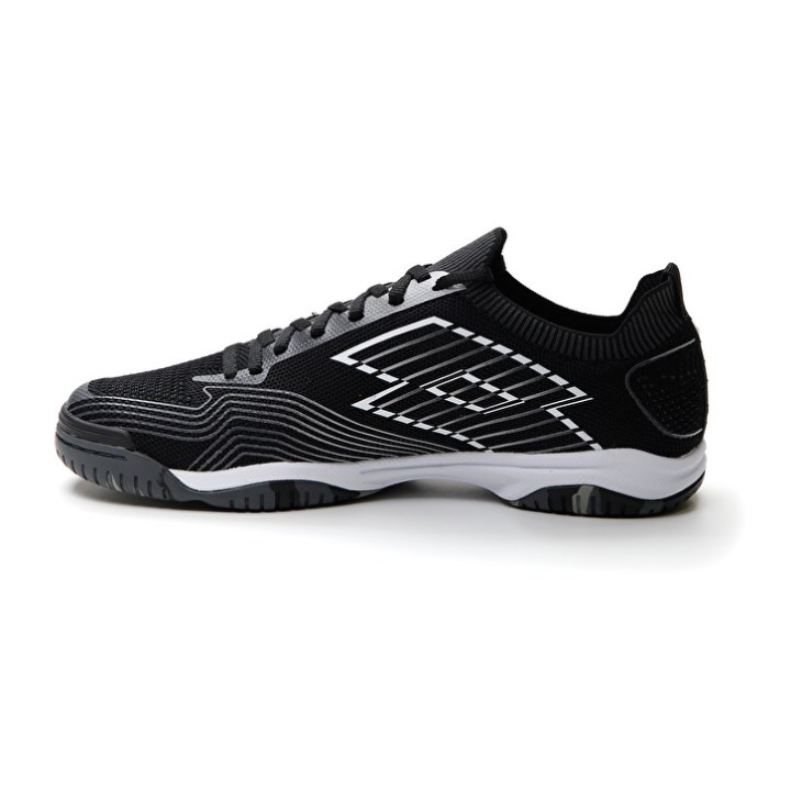 Zapatillas Fútbol Sala Lotto Tacto 250 ID Hombre Negras Blancas Gris | KN237243L4