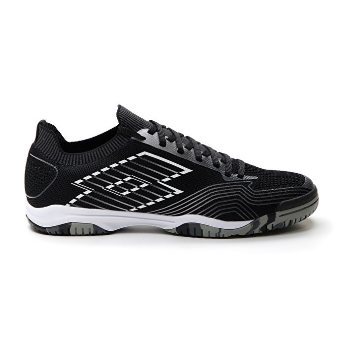 Zapatillas Fútbol Sala Lotto Tacto 250 ID Hombre Negras Blancas Gris | KN237243L4