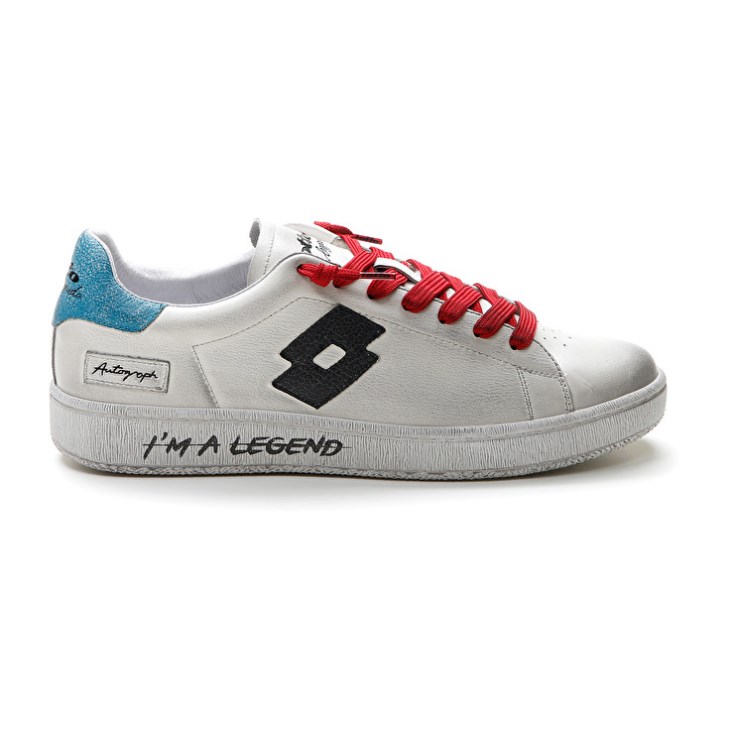 Zapatillas Lotto Autograph Legend Hombre Blancas Negras Azules | WE133793P5