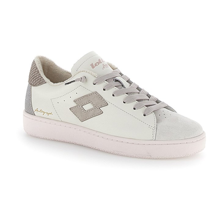 Zapatillas Lotto Autograph Suede W Mujer Blancas Plateadas | KK036973P7