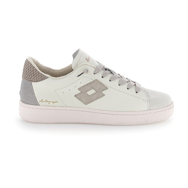 Zapatillas Lotto Autograph Suede W Mujer Blancas Plateadas | KK036973P7