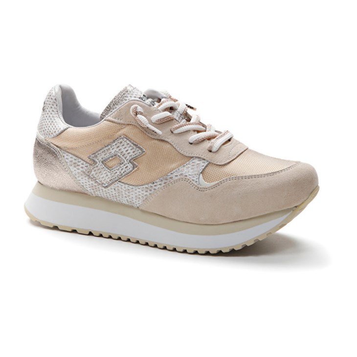 Zapatillas Lotto Tokyo Wedge II Shiny W Mujer Blancas Doradas | WY185098W7