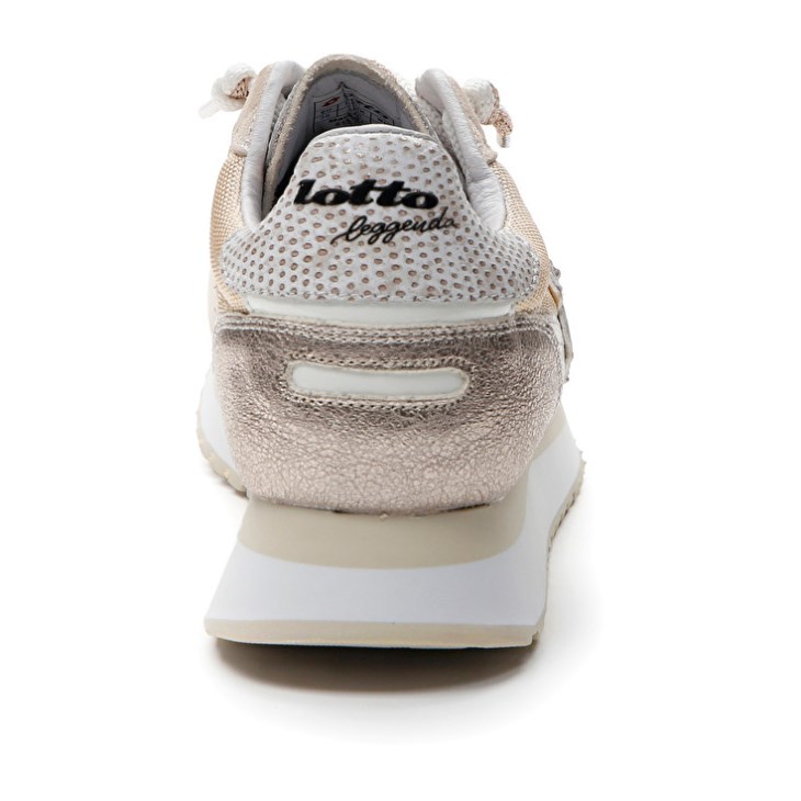 Zapatillas Lotto Tokyo Wedge II Shiny W Mujer Blancas Doradas | WY185098W7