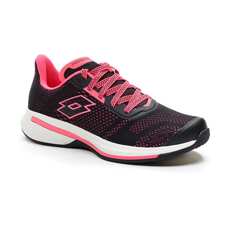 Zapatillas Running Lotto Speedevo 100 W Mujer Negras Coral | IV164196J8