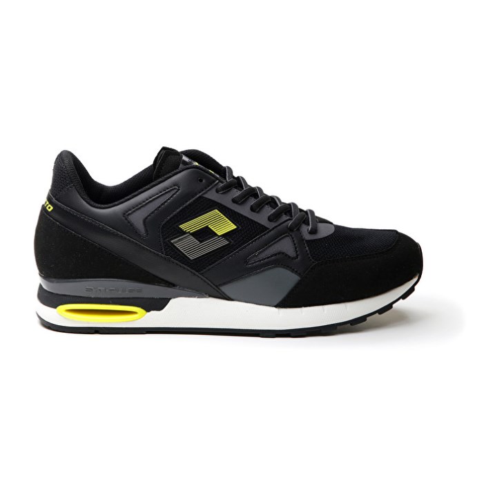 Zapatillas Running Lotto Synpulse '93 II AMF Hombre Negras Verde Gris | WW420842Q0