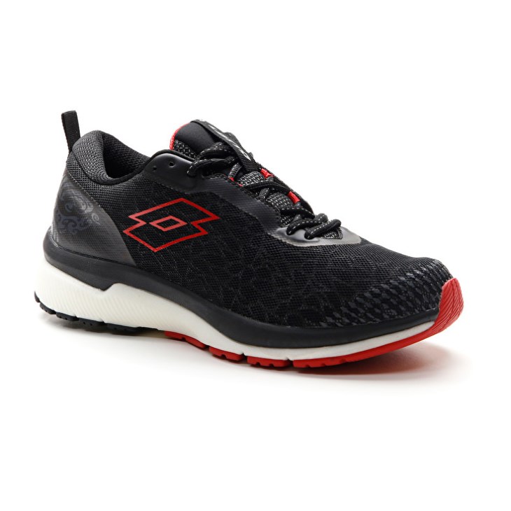 Zapatillas Running Lotto Volata Hyperpulse 100 Hombre Negras Rojas | VM174227D6