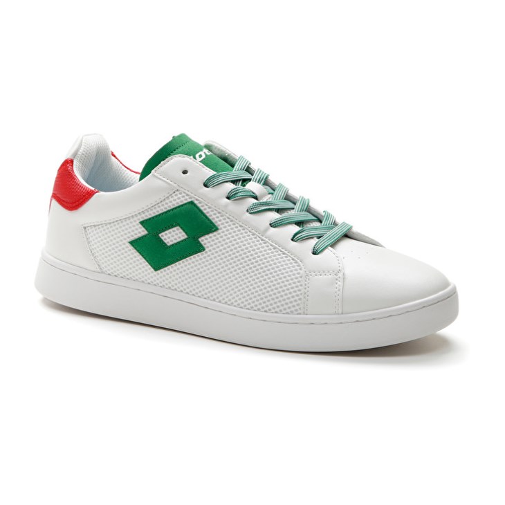 Zapatillas Tenis Lotto 1973 AMF NET Hombre Blancas Verde Rojas | RD741794W0