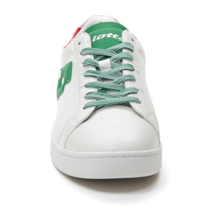 Zapatillas Tenis Lotto 1973 AMF NET Hombre Blancas Verde Rojas | RD741794W0