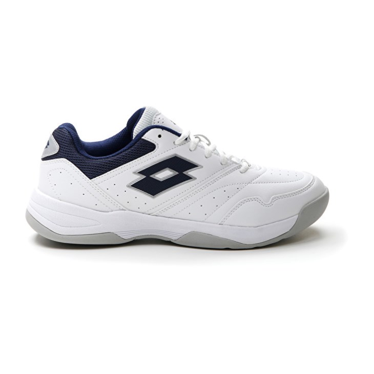 Zapatillas Tenis Lotto Court Logo AMF XIX Hombre Blancas Azules | VJ966186N9
