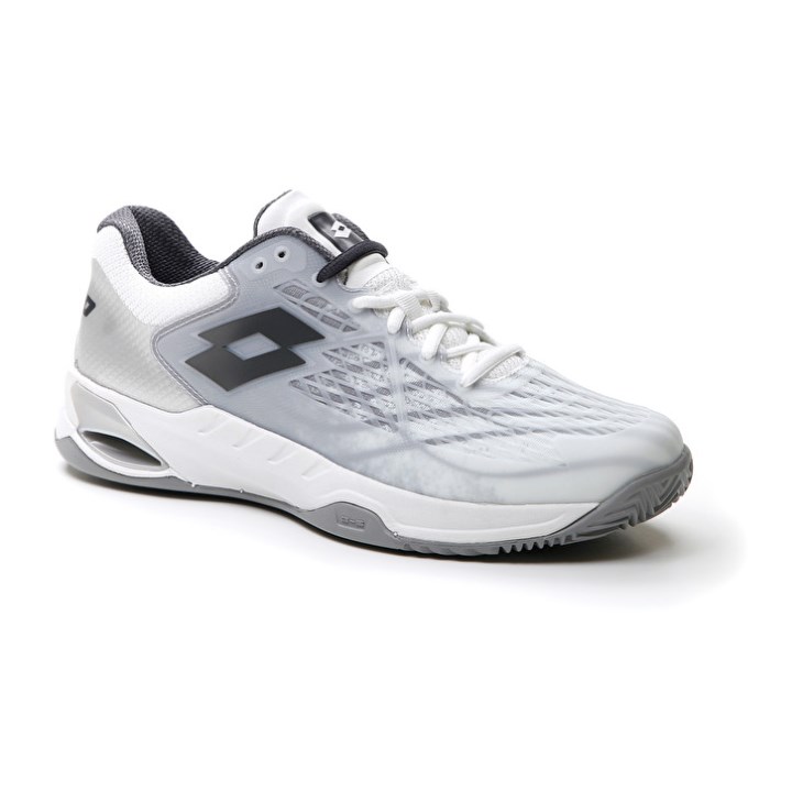 Zapatillas Tenis Lotto Mirage 100 CLY Hombre Blancas Gris Oscuro Plateadas | DV425562M1