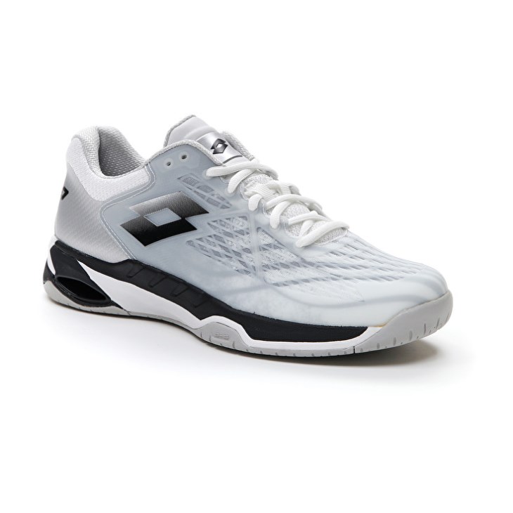Zapatillas Tenis Lotto Mirage 100 SPD Hombre Blancas Negras Plateadas | TA138053P3