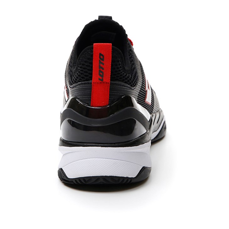 Zapatillas Tenis Lotto Mirage 200 CLY Hombre Negras Blancas Rojas | JE916001J8
