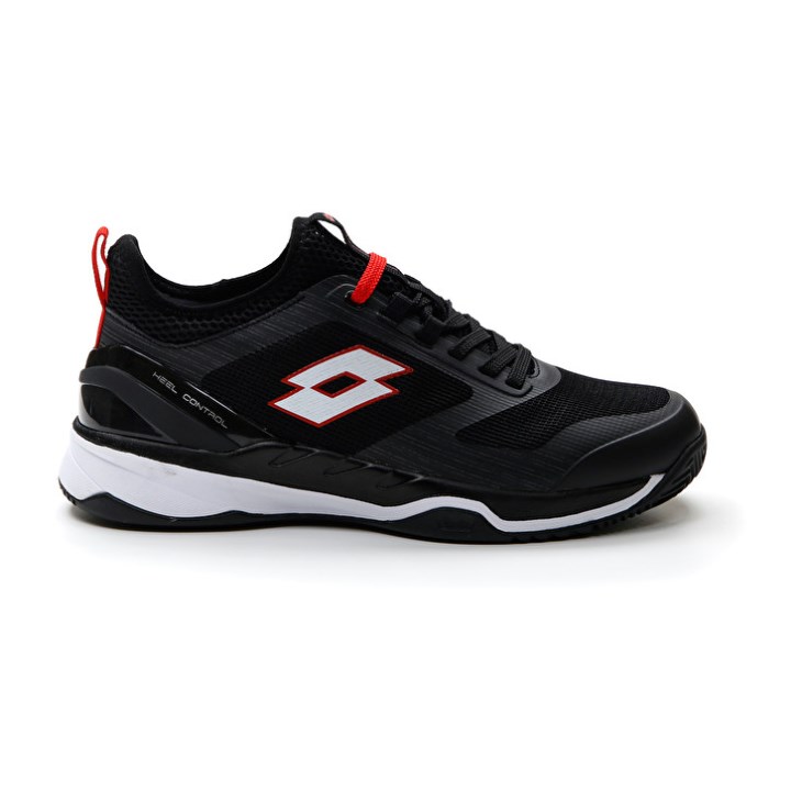 Zapatillas Tenis Lotto Mirage 200 CLY Hombre Negras Blancas Rojas | JE916001J8