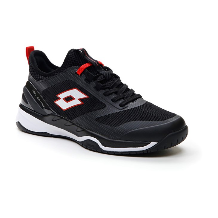Zapatillas Tenis Lotto Mirage 200 SPD Hombre Negras Blancas Rojas | RF070247C4