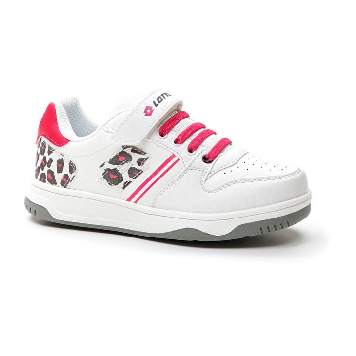 Zapatillas de Baloncesto Lotto Rocket AMF II Leopard CL S Niños Blancas Rojas | FT419961F4