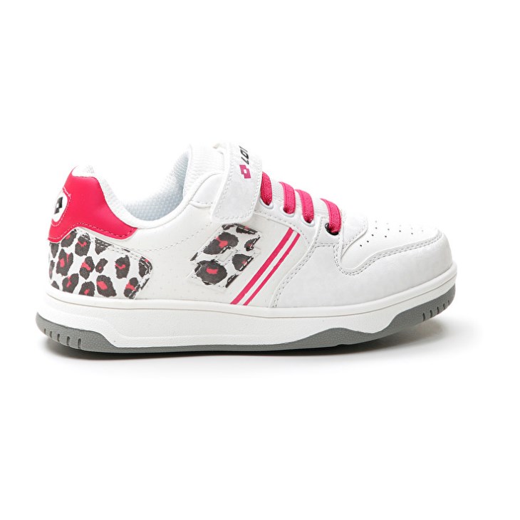 Zapatillas de Baloncesto Lotto Rocket AMF II Leopard CL S Niños Blancas Rojas | FT419961F4