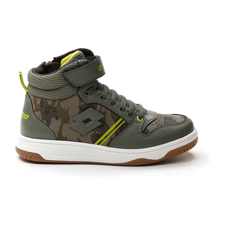 Zapatillas de Baloncesto Lotto Rocket AMF III Mid Camo CL S Niños Verde Oliva Camuflaje | ZM821262L5