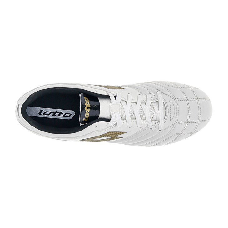 Zapatos De Fútbol Lotto Stadio 300 III FG Hombre Blancas Doradas | YH890569L6
