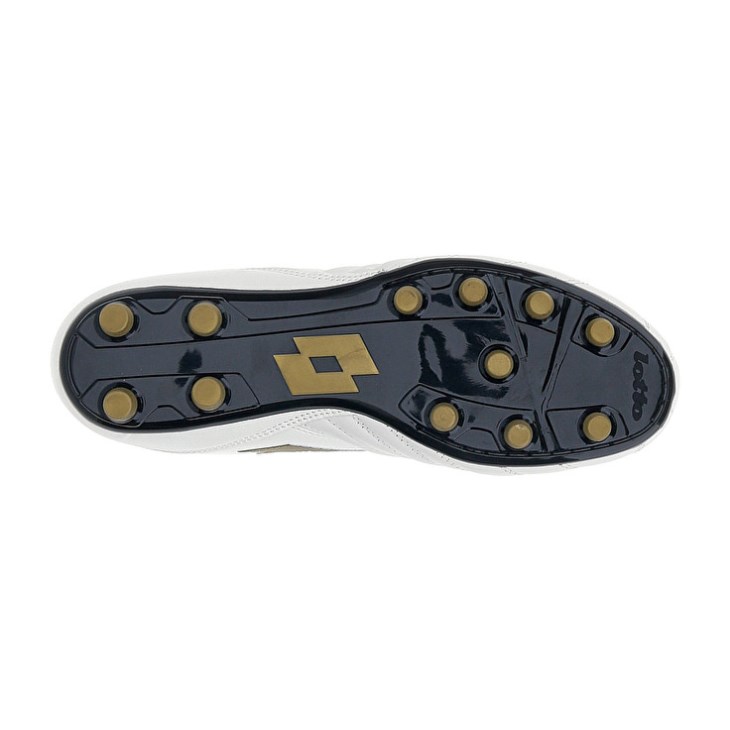 Zapatos De Fútbol Lotto Stadio 300 III FG Hombre Blancas Doradas | YH890569L6