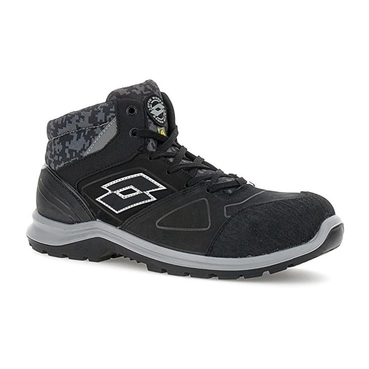 Zapatos Seguridad Lotto Hit 200 Mid S3 ESD Hombre Negras | VP817171R5
