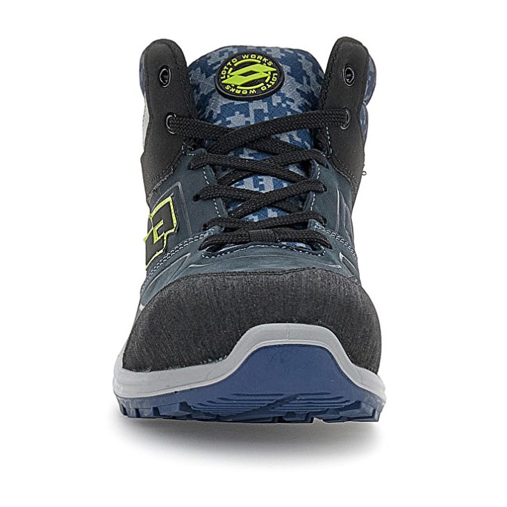 Zapatos Seguridad Lotto Hit 200 Mid S3 Hombre Azules Negras Verde | QD238443R2
