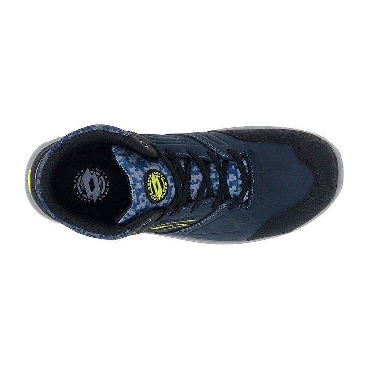 Zapatos Seguridad Lotto Hit 200 Mid S3 Hombre Azules Negras Verde | QD238443R2